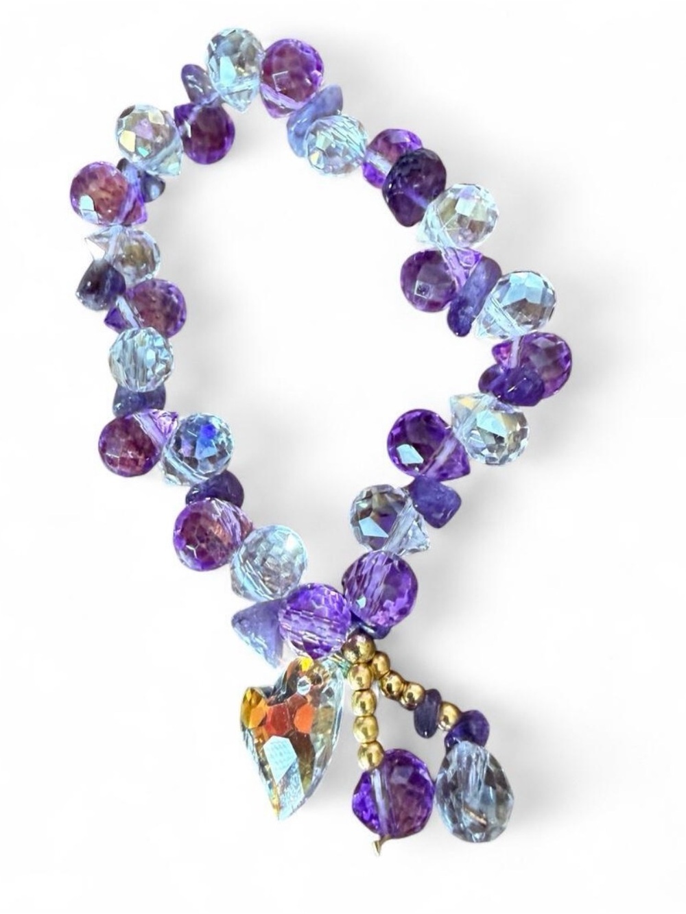 Crystal Glass AB Two Bracelet Stack - Picture 2 of 8